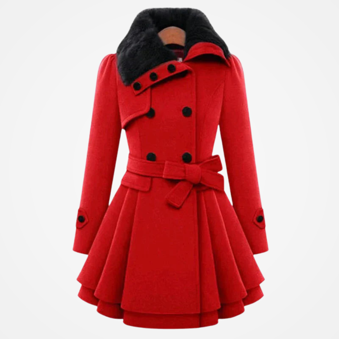 Giulia | Cappotto invernale con colletto in pelliccia