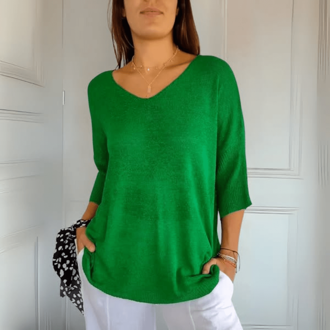 Elena | Maglia lavorata a maglia con scollo a V