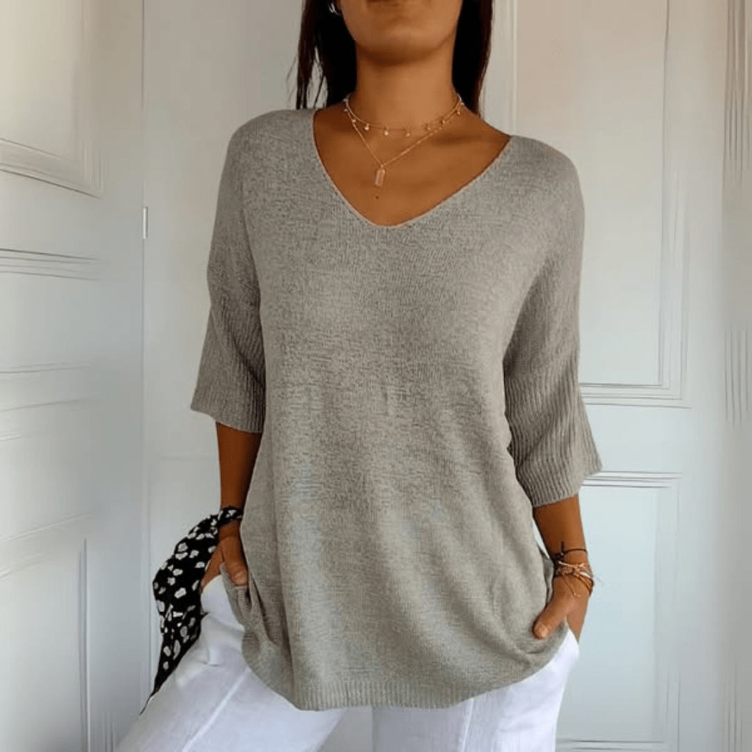 Elena | Maglia lavorata a maglia con scollo a V