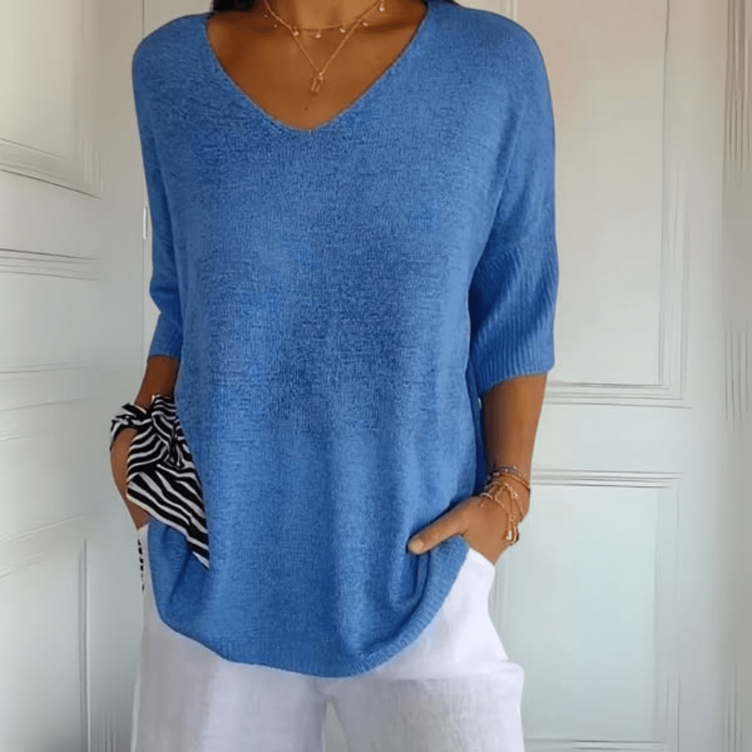 Elena | Maglia lavorata a maglia con scollo a V