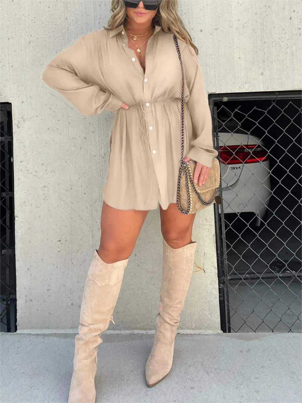 Chiara | Elegante Tuta con Gonna in Raso