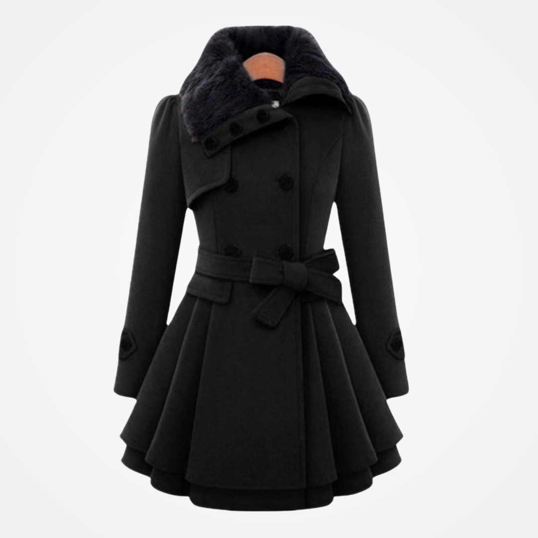 Giulia | Cappotto invernale con colletto in pelliccia