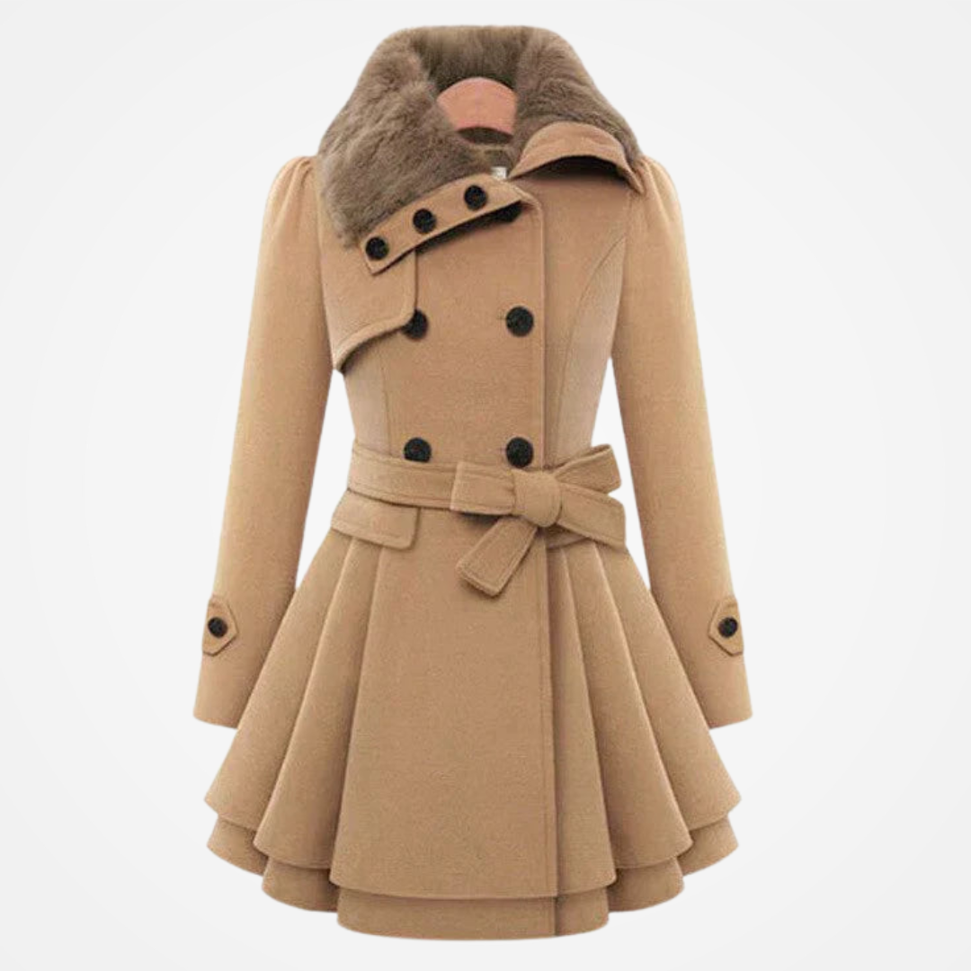 Giulia | Cappotto invernale con colletto in pelliccia