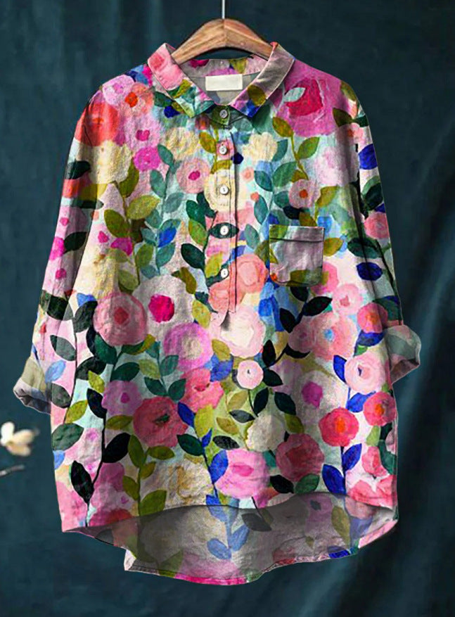 Alessandra | Camicetta floreale classica