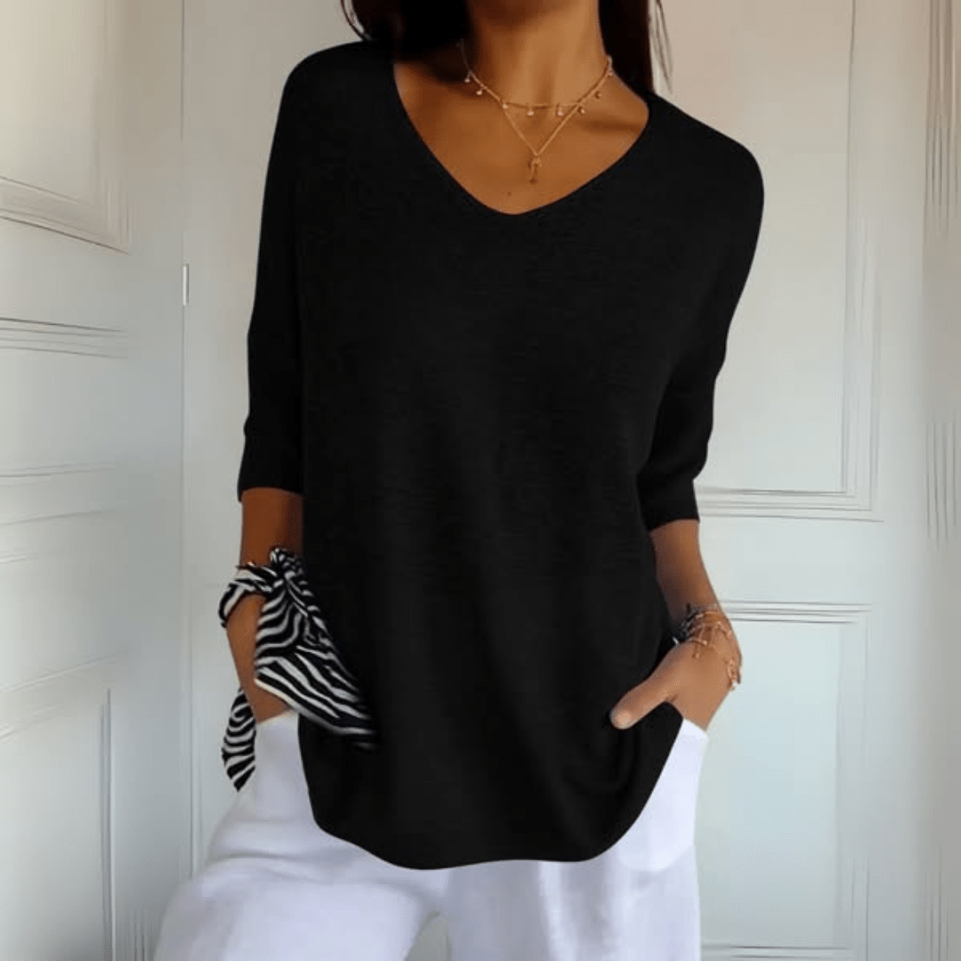 Elena | Maglia lavorata a maglia con scollo a V