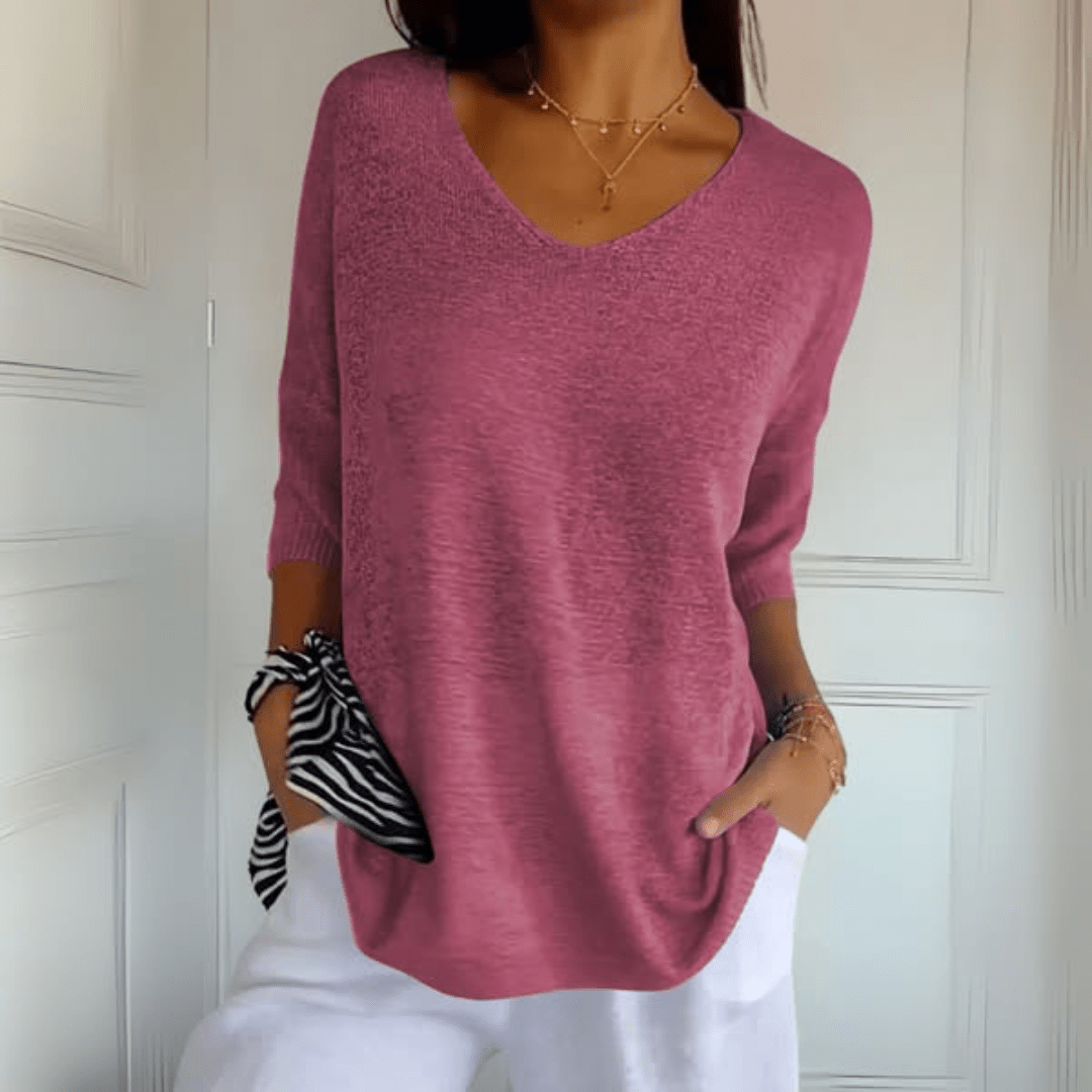 Elena | Maglia lavorata a maglia con scollo a V