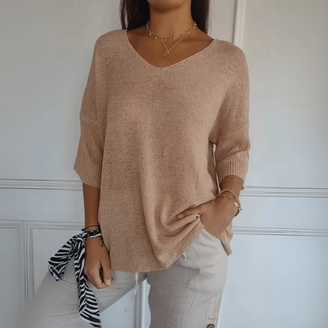 Elena | Maglia lavorata a maglia con scollo a V