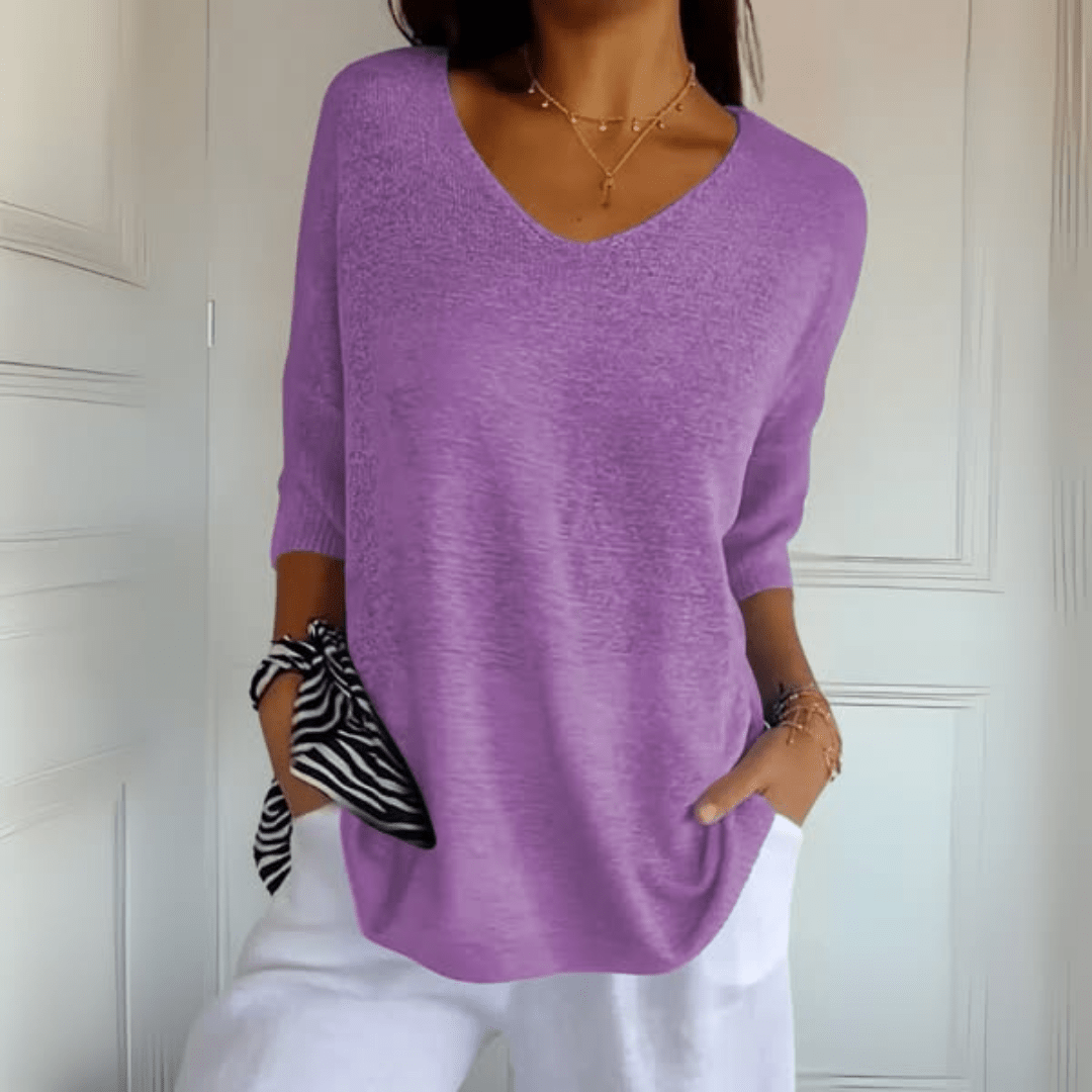 Elena | Maglia lavorata a maglia con scollo a V